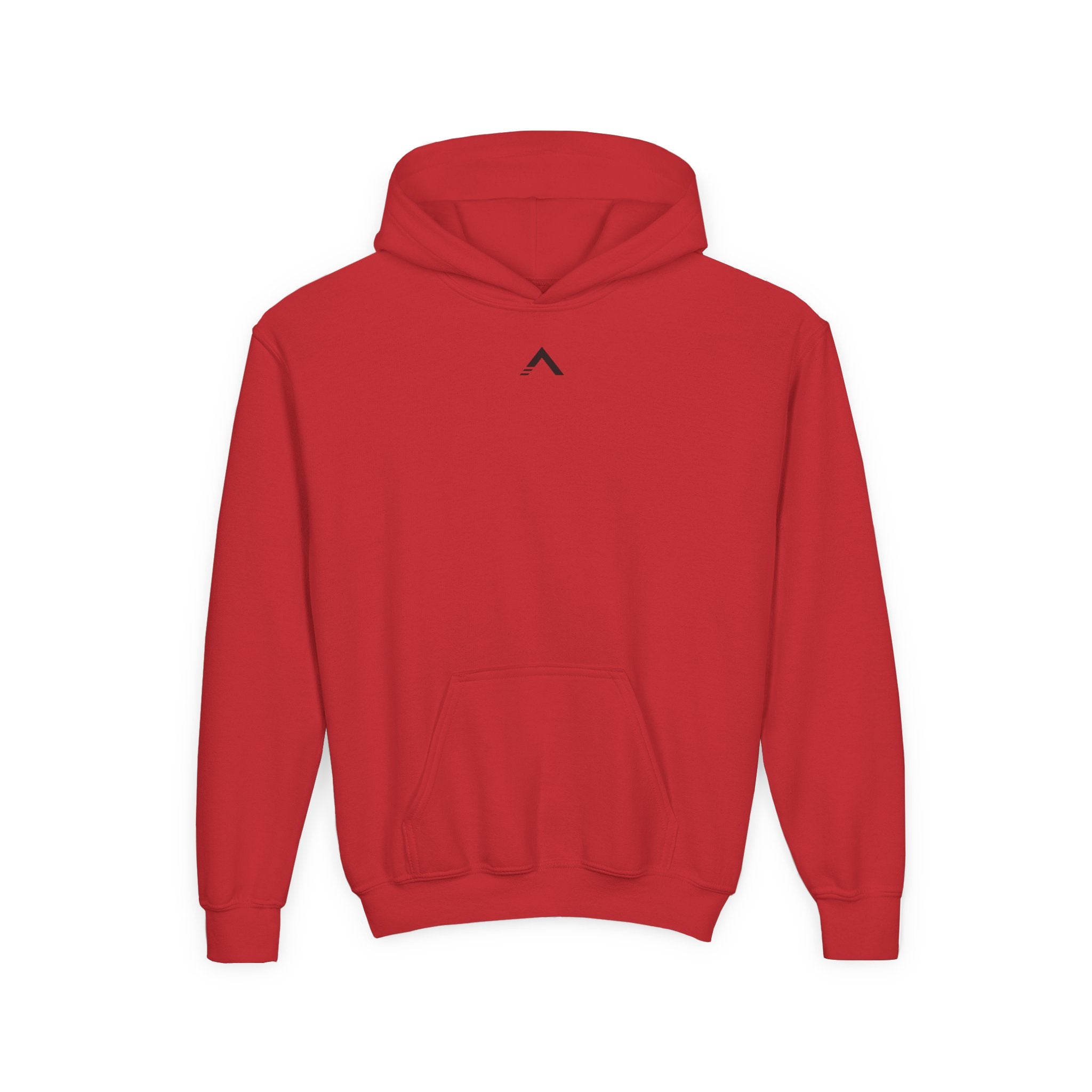 Red hoodie with logo on a white background