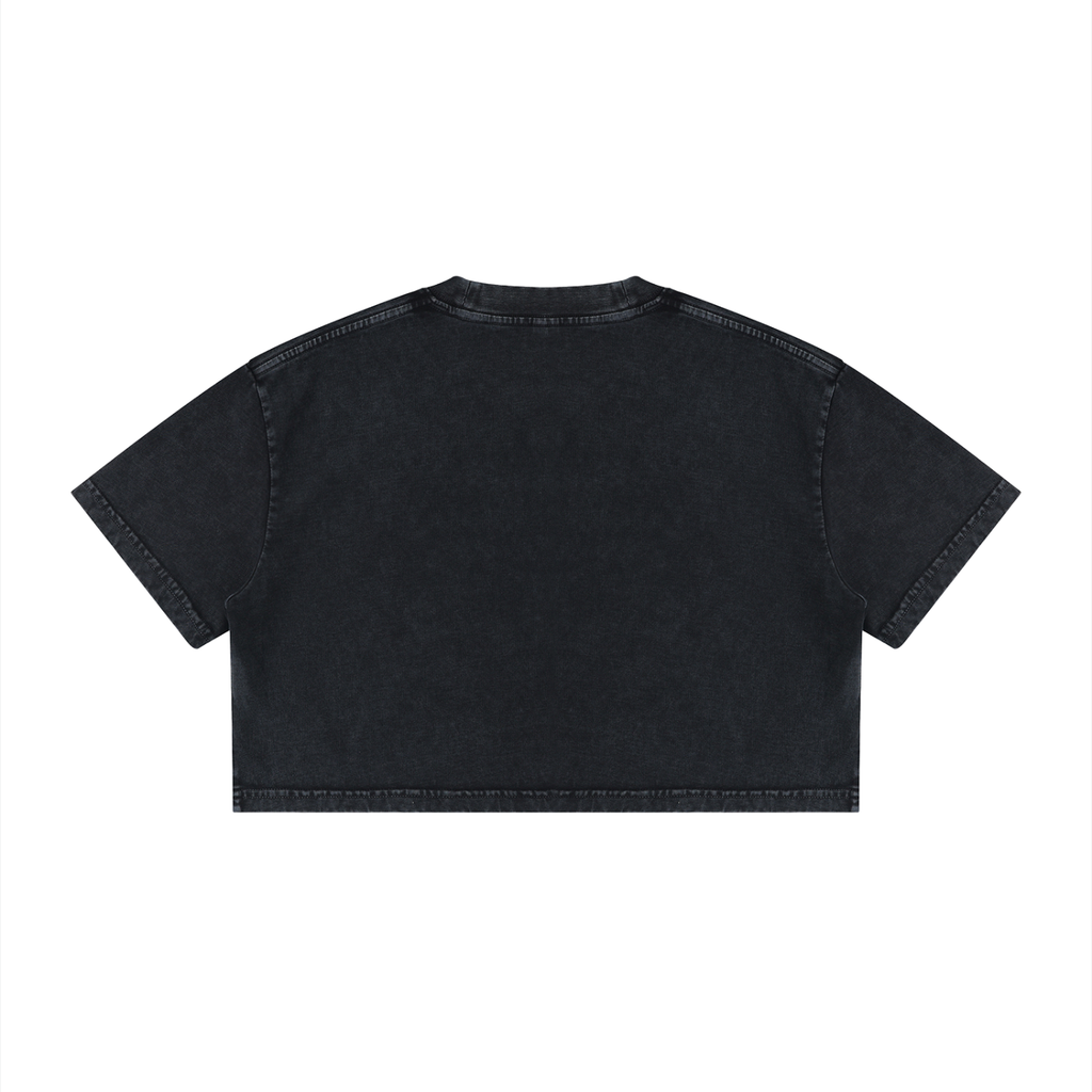 King Eagle - Women's Mineral Wash Cotton Crop T-Shirt