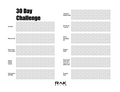 30 Day Challenge tracker with RAK Elite branding on a white background