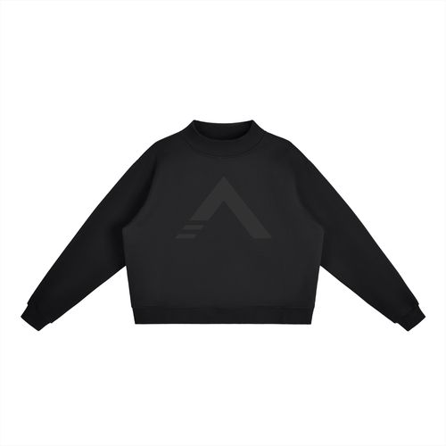 Essential Fleece Mock-Neck Crew Sweatshirt