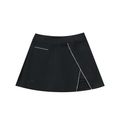 Black skirt with white piping on a white background